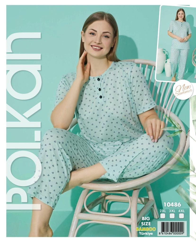 ست تیشرت و شلوار زنانه نخ پنبه اعلا ترکیه برند polkan 😍🇹🇷 سایز بزرگ