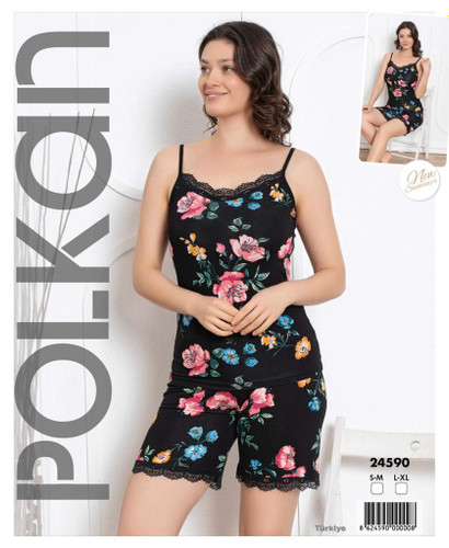 ست تاپ و شورت زنانه بلند ترکیه برند polkan نخ پنبه اعلا 😍🇹🇷