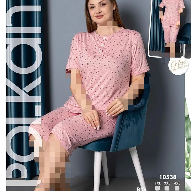 ست راحتی زنانه سایز بزرگ نخ بامبو بسیار نروراحت وخنک بدون تغییر رنگ و بدون پرزدهی